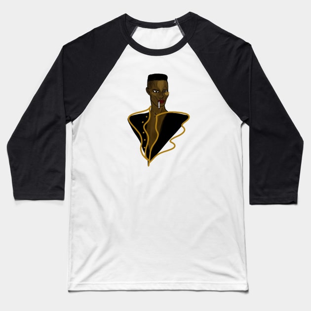 Grace Jones Baseball T-Shirt by yumiyoshi4